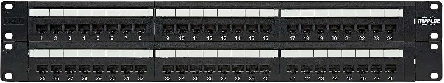 Network Patch Panel Cabling for Office, Warehouse, and Commercial Space - Fibertronics, Tripp-Lite, FS, TRENDnet, Cable Matters, StarTech